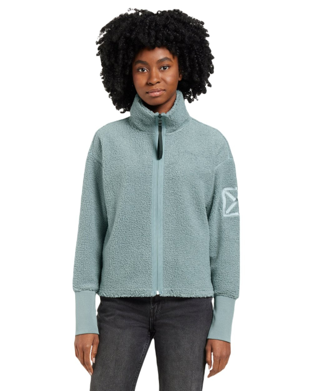 Factory Blue coloured Didriksons Full-Zip Fleece Jacket on white background