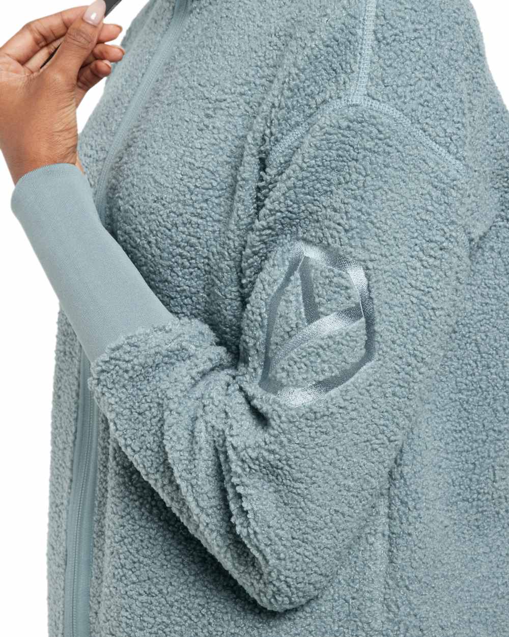 Factory Blue coloured Didriksons Full-Zip Fleece Jacket on white background