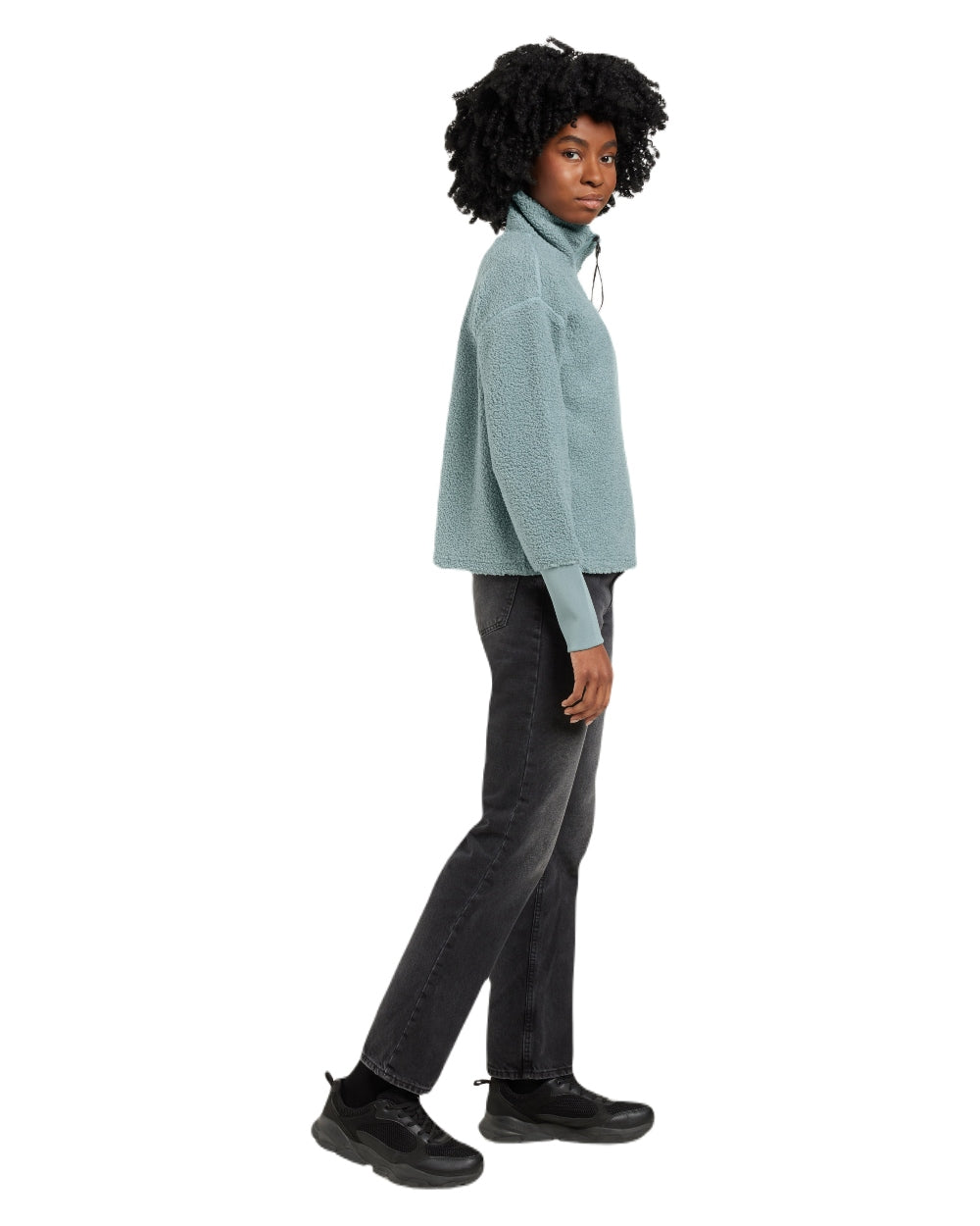 Factory Blue coloured Didriksons Full-Zip Fleece Jacket on white background