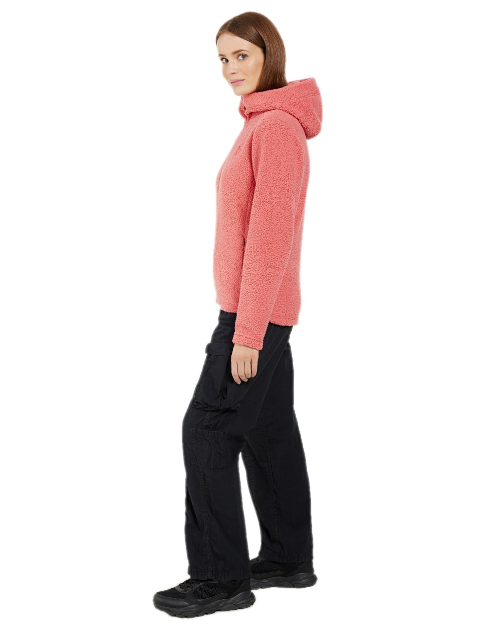 Pink Blush Coloured Didriksons Anniken Womens Full Zip Fleece on White background