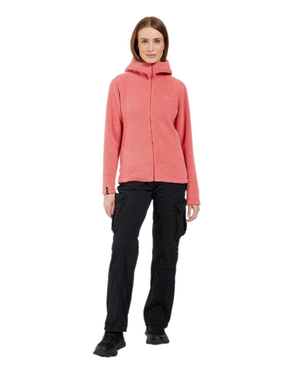 Pink Blush Coloured Didriksons Anniken Womens Full Zip Fleece on White background