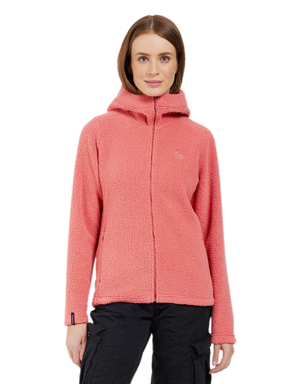 Pink Blush Coloured Didriksons Anniken Womens Full Zip Fleece on White background