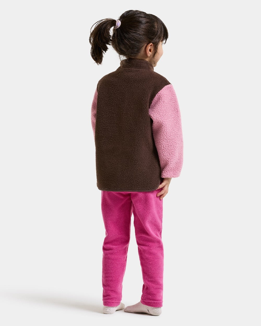 Oyster Pink coloured Didriksons Anten Kids Fullzip 2 on white background