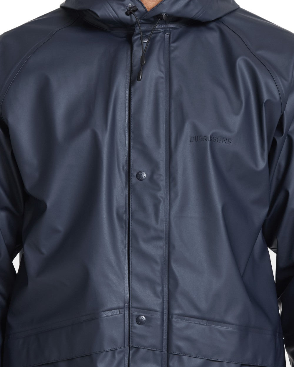 Dark Night Blue coloured Didriksons Avon Galon Jacket 2 on white background