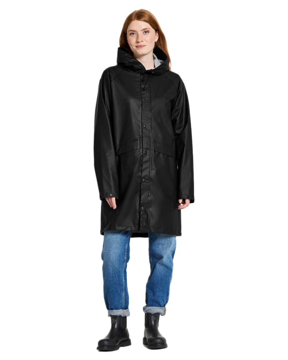 Black coloured Didriksons Avon Parka on white background