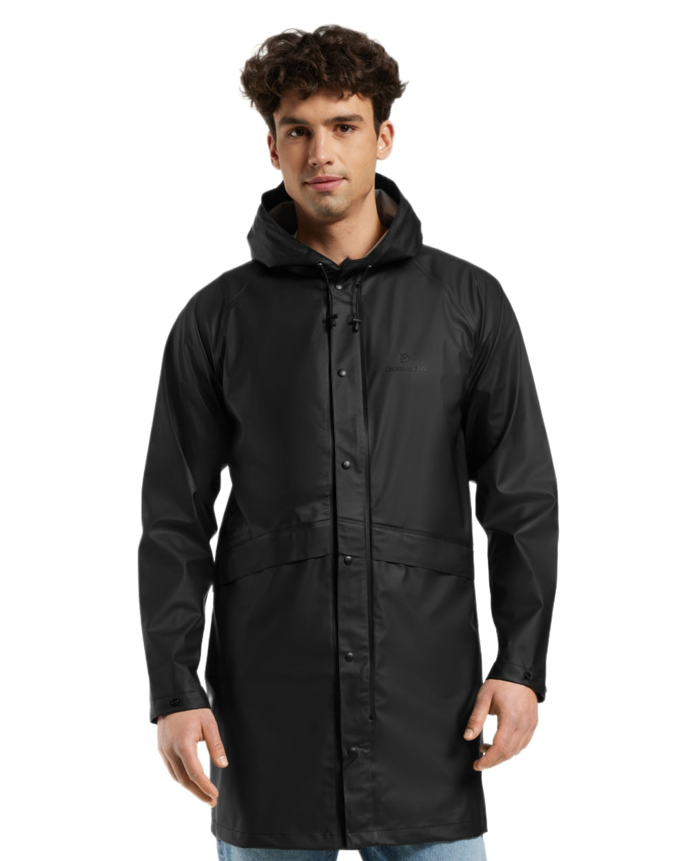 Black coloured Didriksons Avon Parka on white background