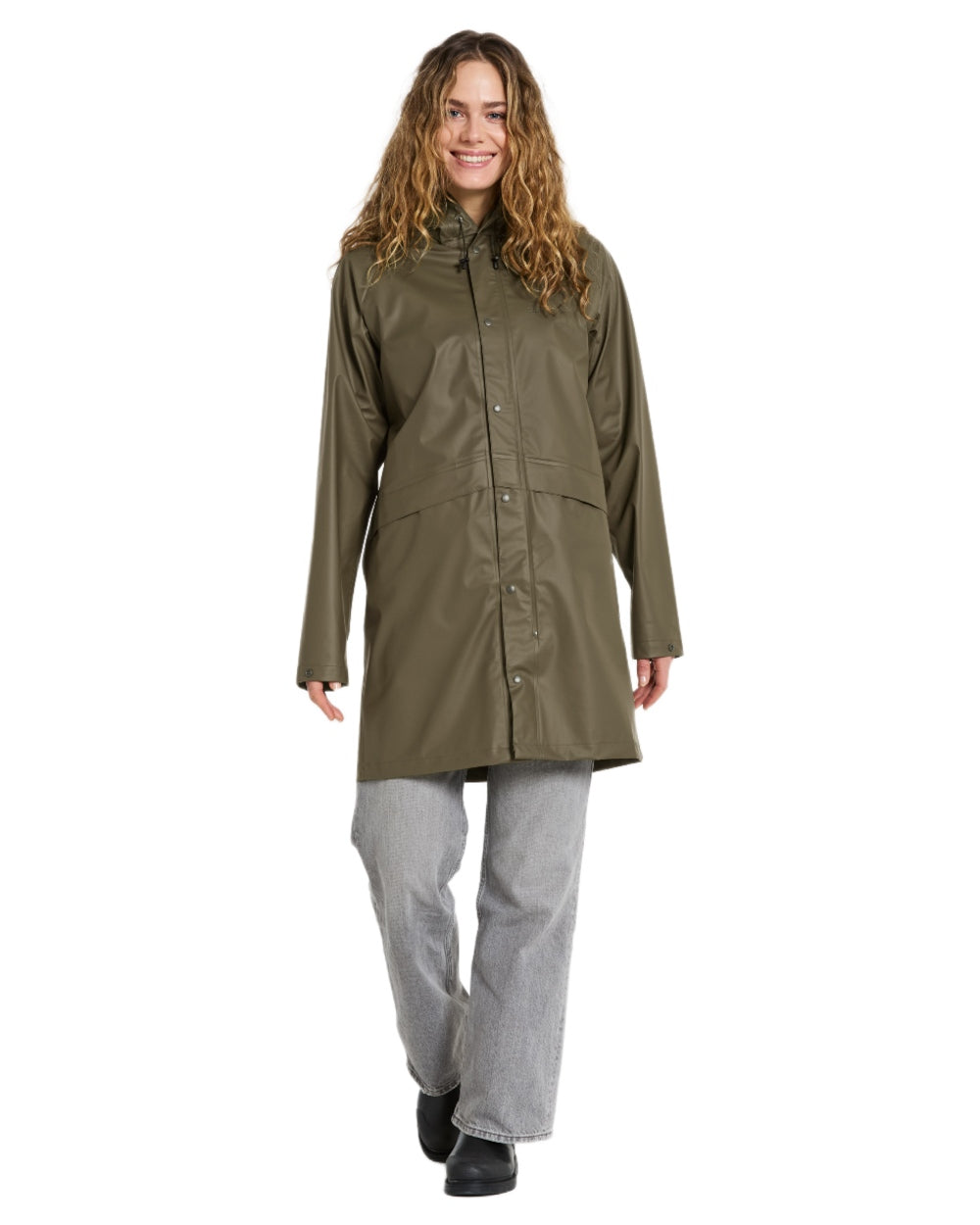 Fog Green coloured Didriksons Avon Parka on white background