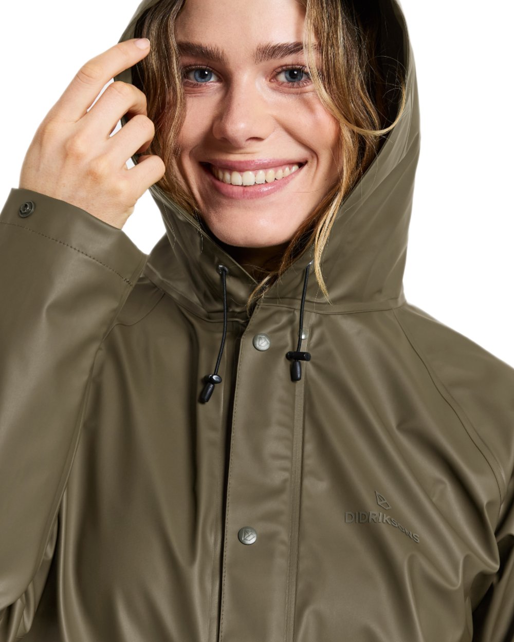 Fog Green coloured Didriksons Avon Parka on white background