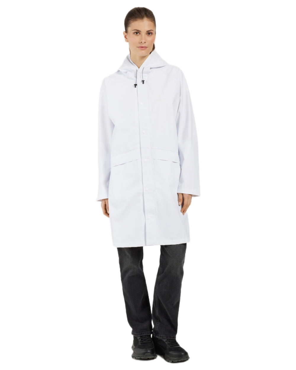 Snow White coloured Didriksons Avon Parka on white background