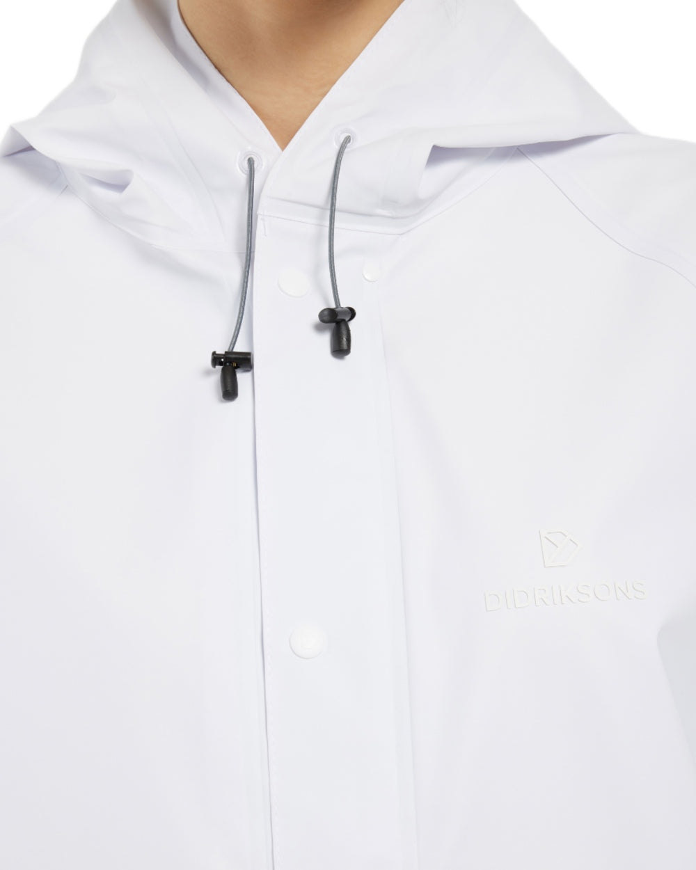Snow White coloured Didriksons Avon Parka on white background