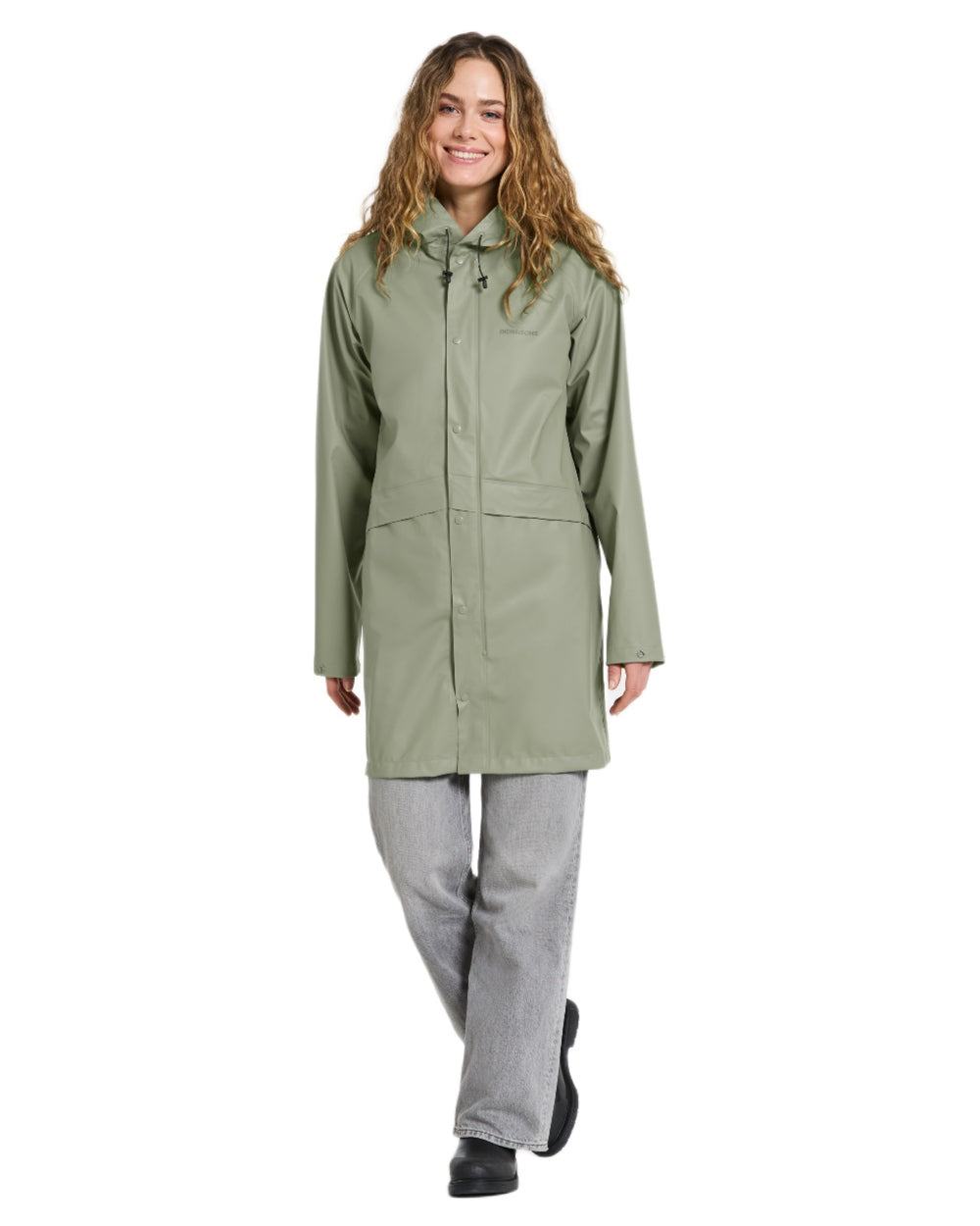 Wilted Leaf coloured Didriksons Avon Parka on white background
