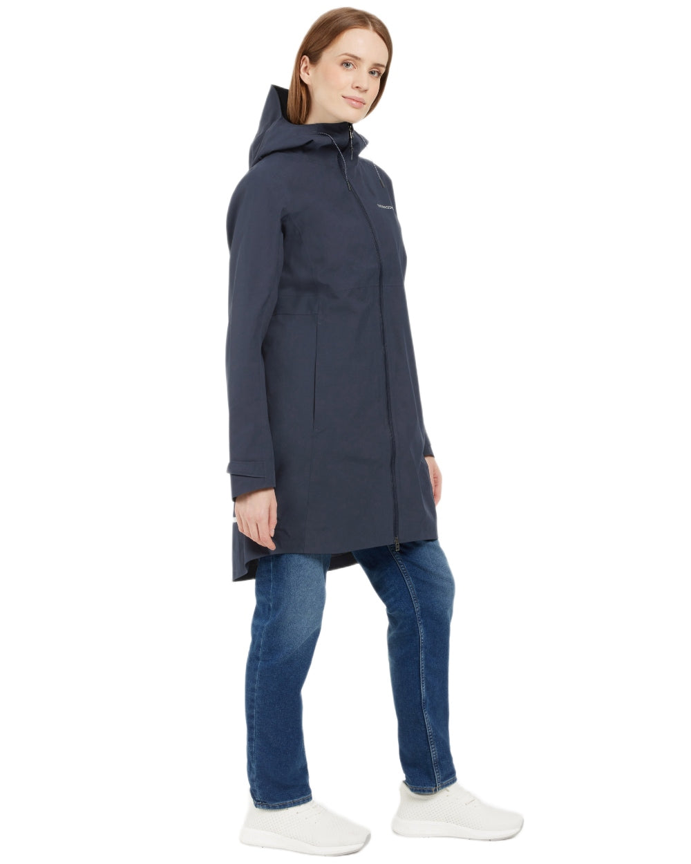 Dark Night Blue coloured Didriksons Bea Womens Parka 6 on white background