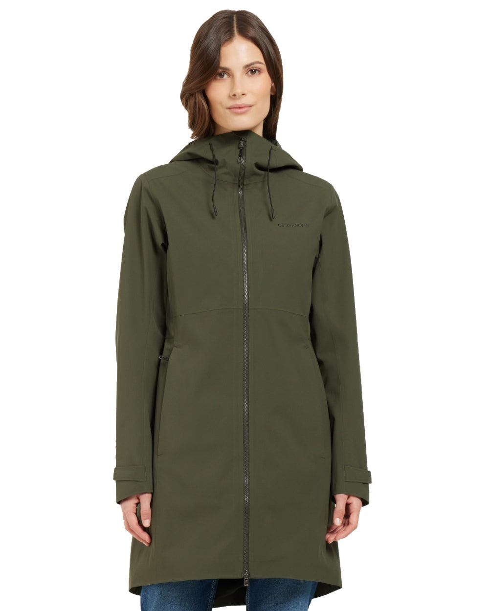 Deep Green coloured Didriksons Bea Womens Parka 6 on white background