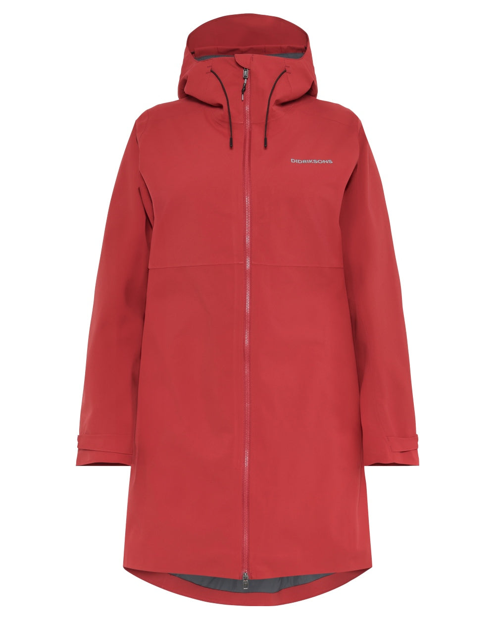 Spring Red coloured Didriksons Bea Womens Parka 6 on white background