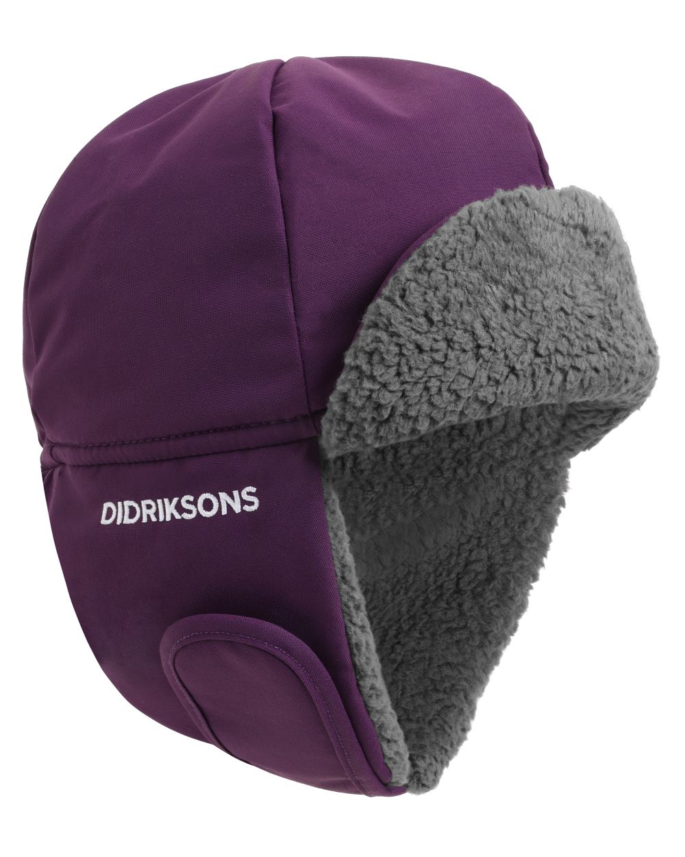 Northen Purple coloured Didriksons Biggles Cap 7 on white background