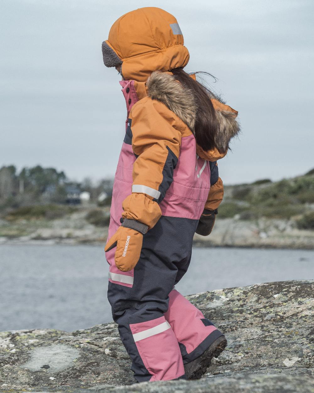Almond Tree Coloured Didriksons Biggles Kids Cap on outdoor background