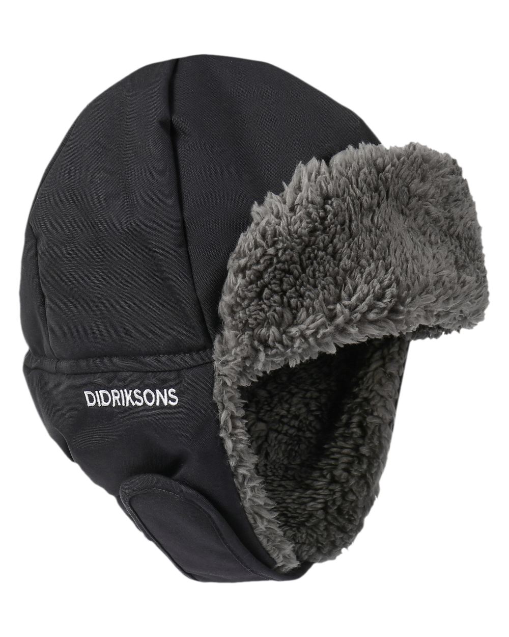 Black Coloured Didriksons Biggles Kids Cap on white background