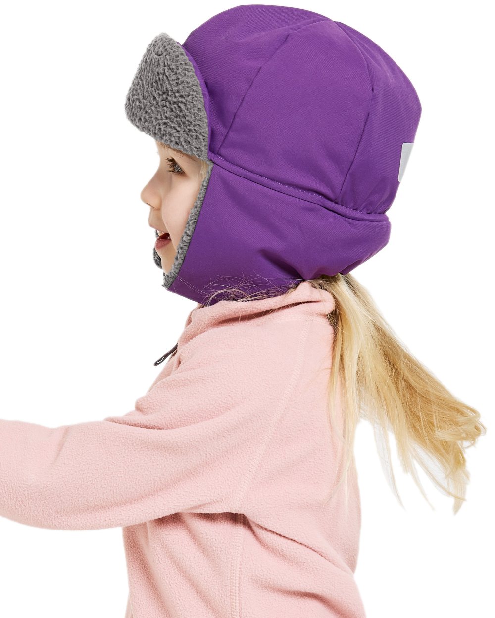 Royal Purple Coloured Didriksons Biggles Kids Cap on white background