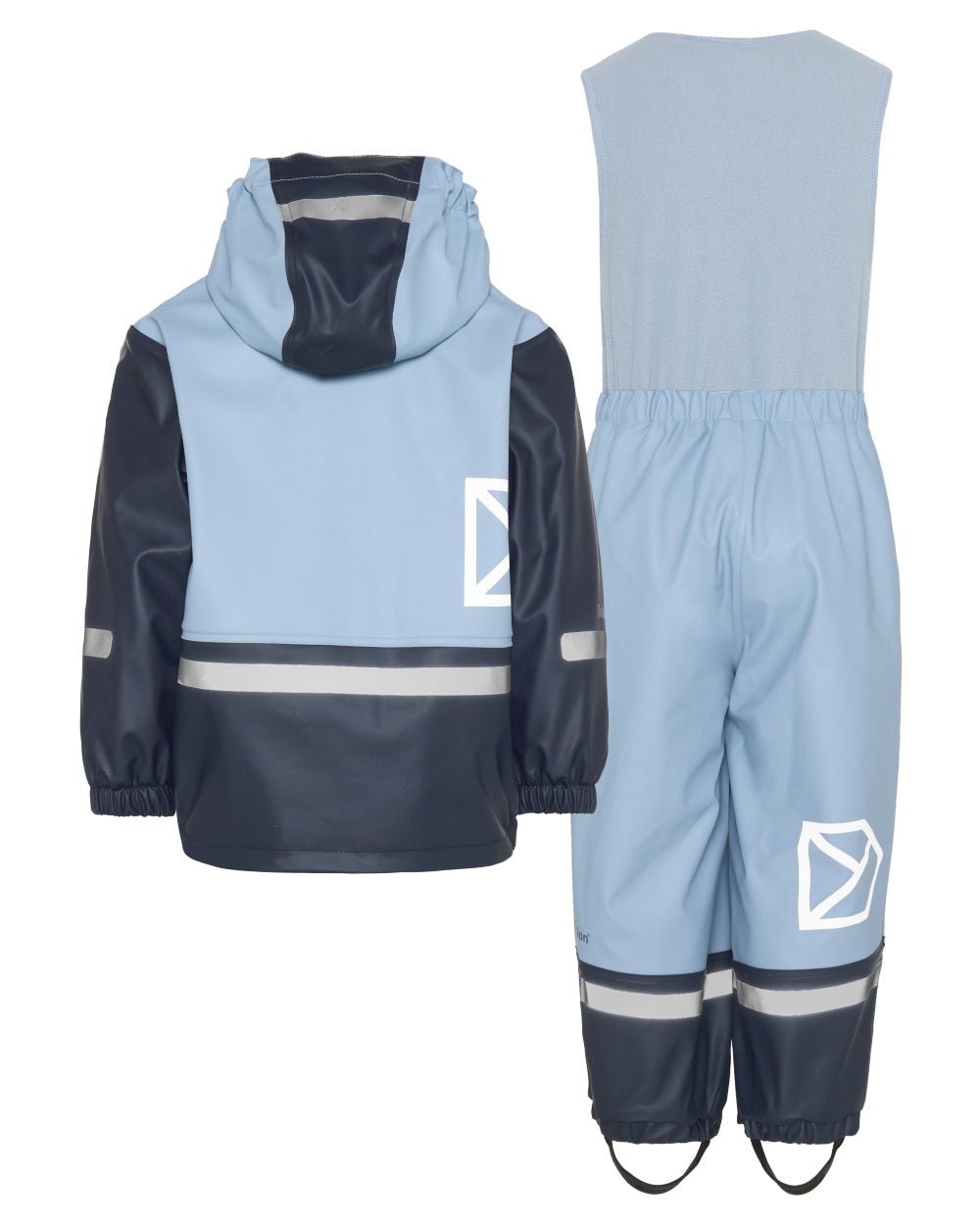 Cloud Blue coloured Didriksons Boardman Kids Rain Set on white background