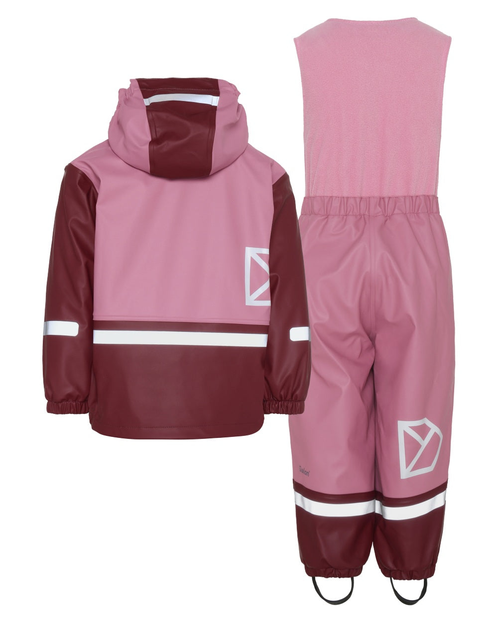 Heather Pink coloured Didriksons Boardman Kids Rain Set on white background