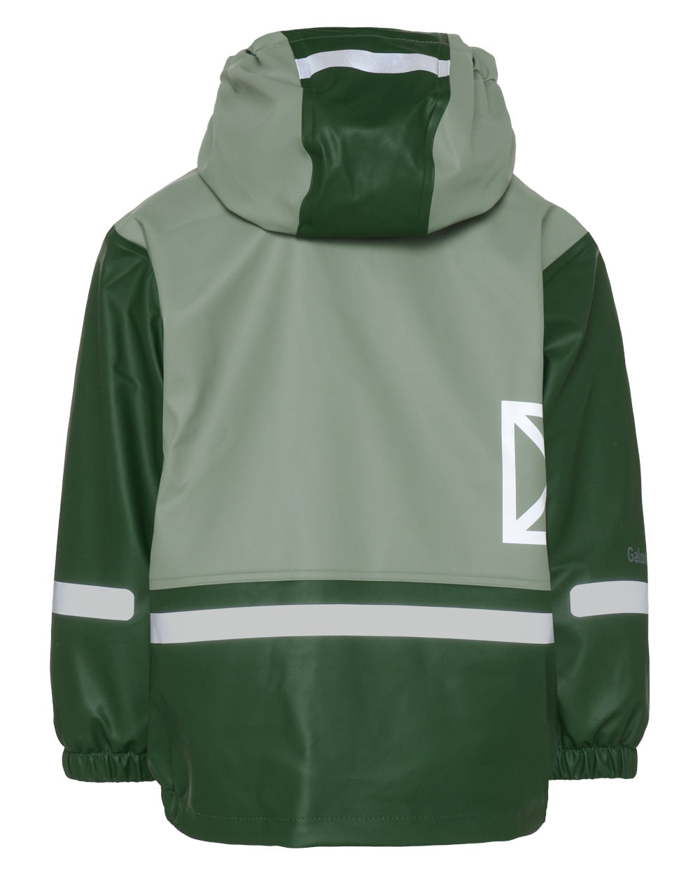 Light Moss coloured Didriksons Boardman Kids Rain Set on white background