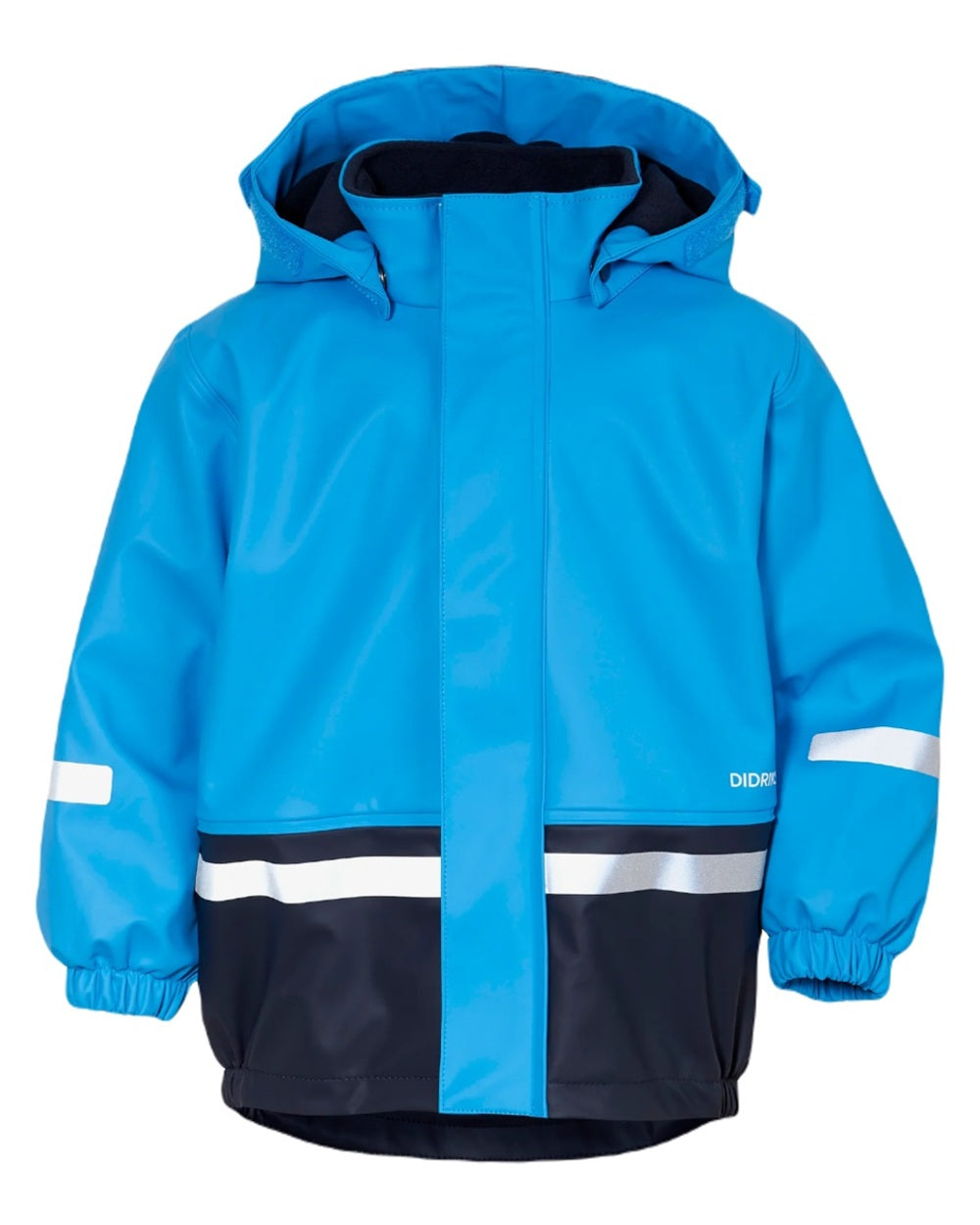 Sharp Blue Coloured Didriksons Boardman Kids Rain Set on a white background