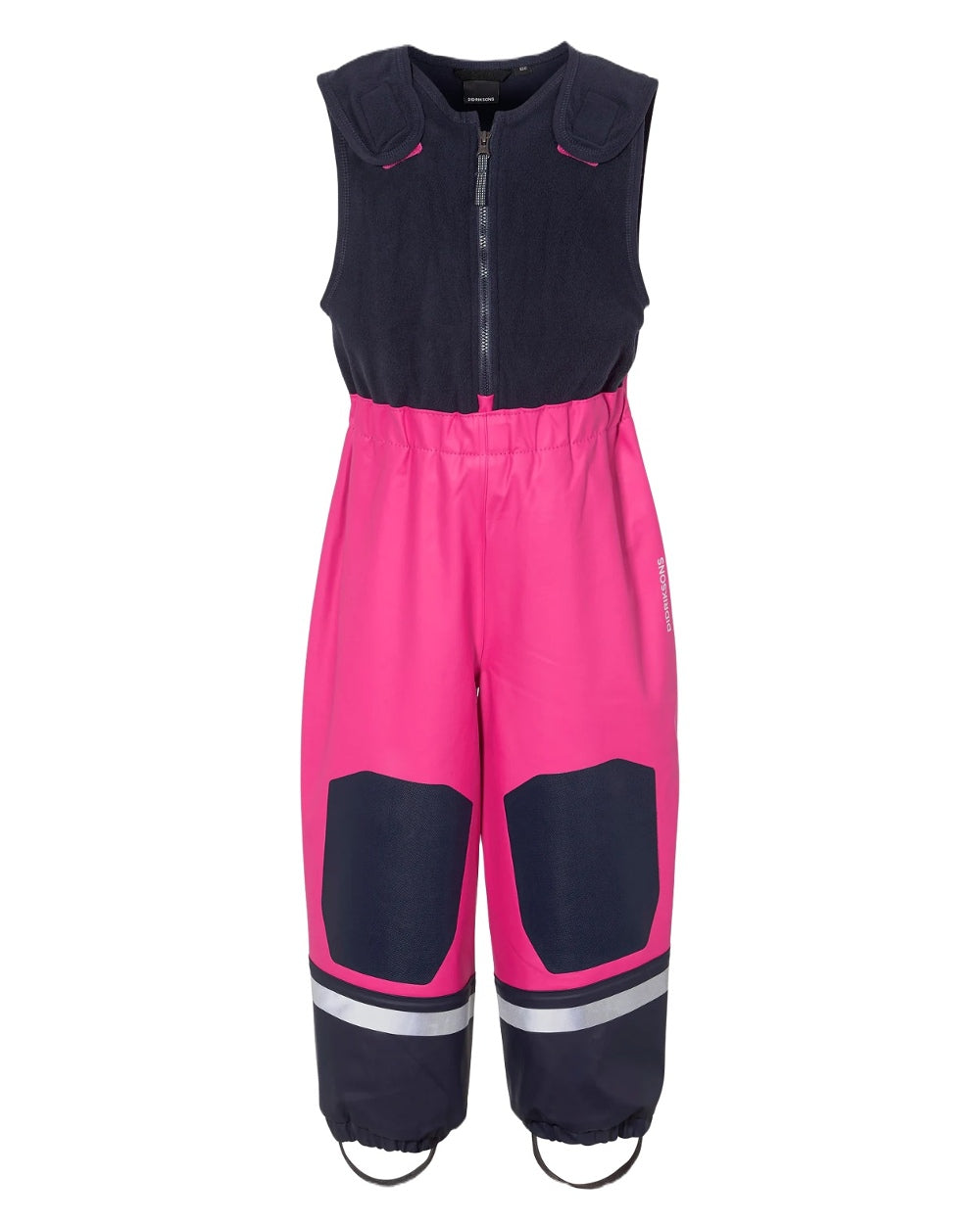 Plastic Pink Coloured Didriksons Boardman Kids Rain Set on a white background