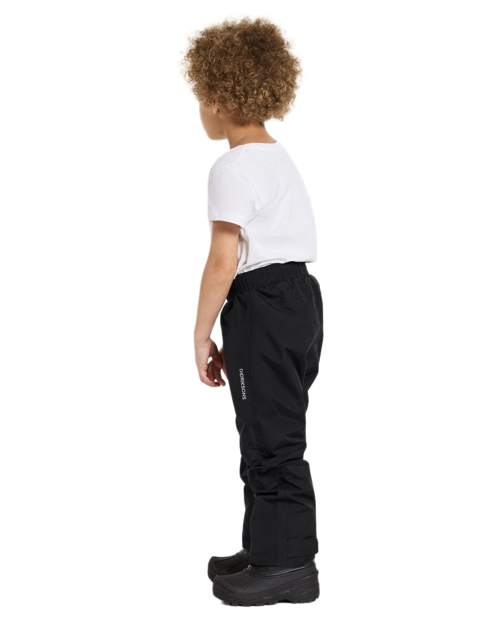 Black coloured Didriksons Childrens Avan Pants 2 on white background