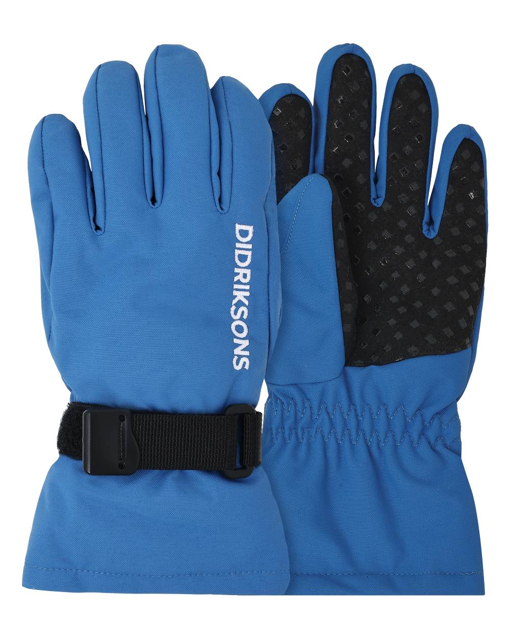 Sapphire Blue coloured Didriksons Childrens Biggles Gloves on white background