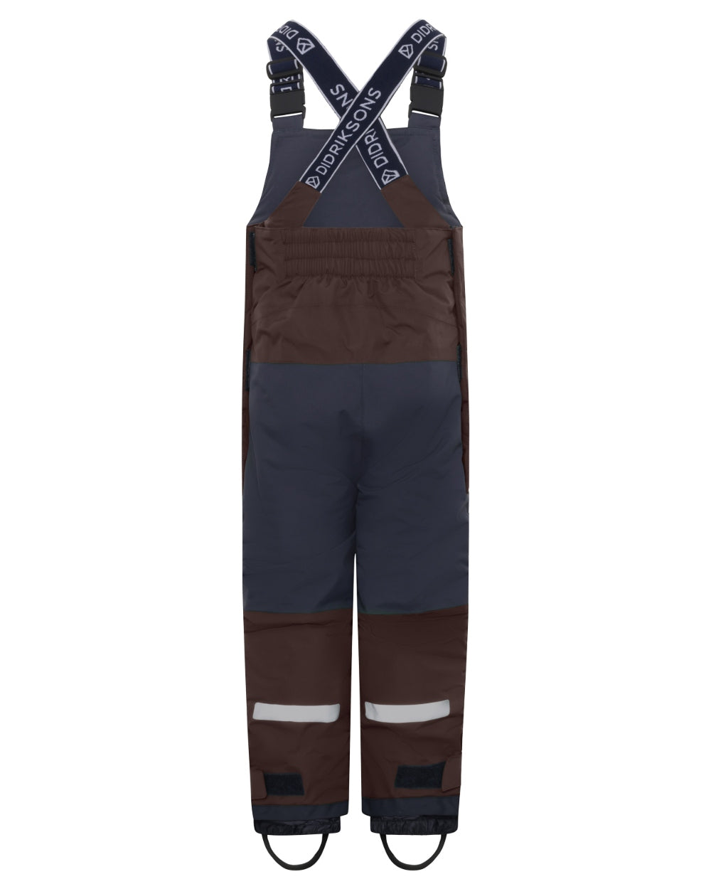 Shadow Brown coloured Didriksons Childrens Bjarven Bib Pants 3 on white background