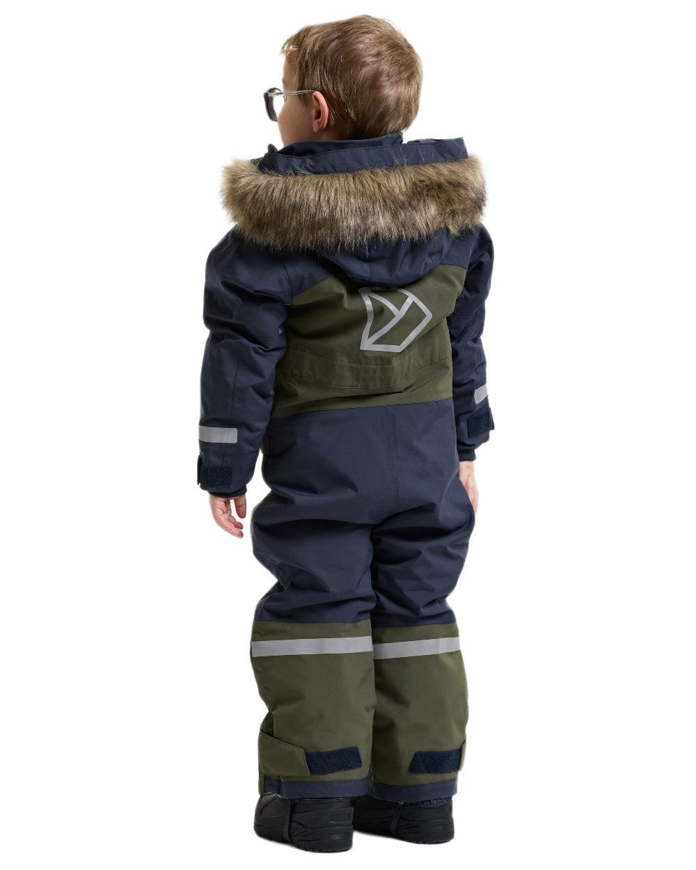 Deep Green coloured Didriksons Childrens Bjarven Coverall 5 on white background