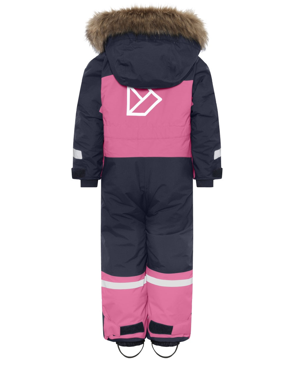 Heather Pink coloured Didriksons Childrens Bjarven Coverall 5 on white background