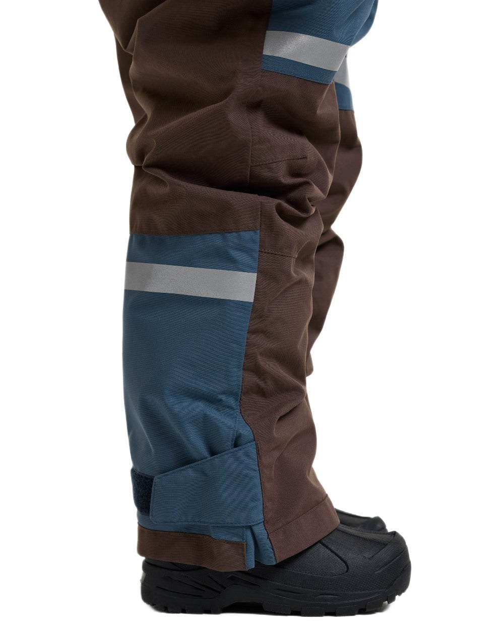 Mountain Blue coloured Didriksons Childrens Bjarven Coverall 5 on white background