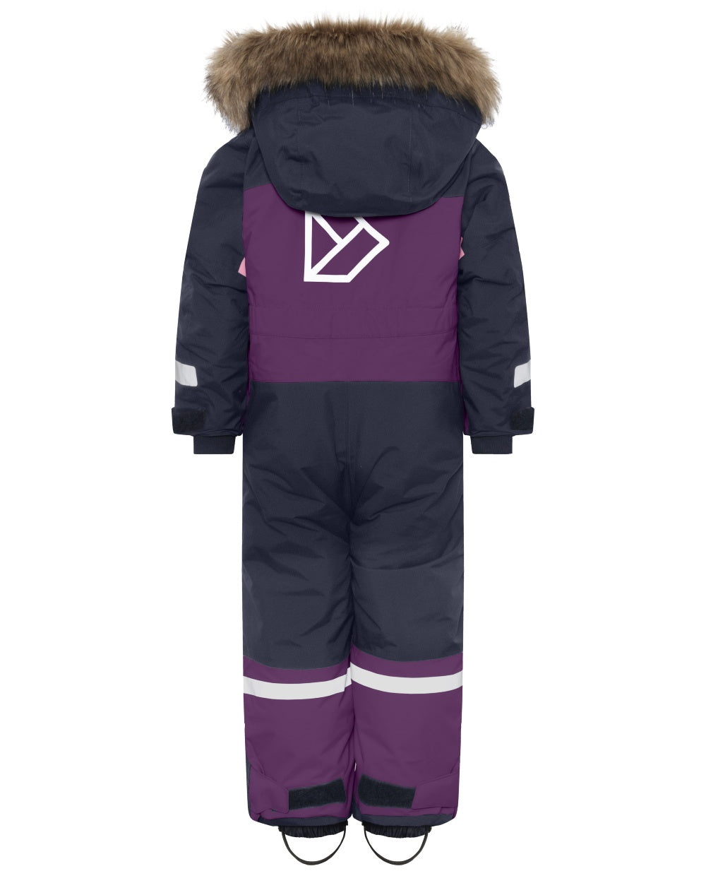 Northen Purple coloured Didriksons Childrens Bjarven Coverall 5 on white background