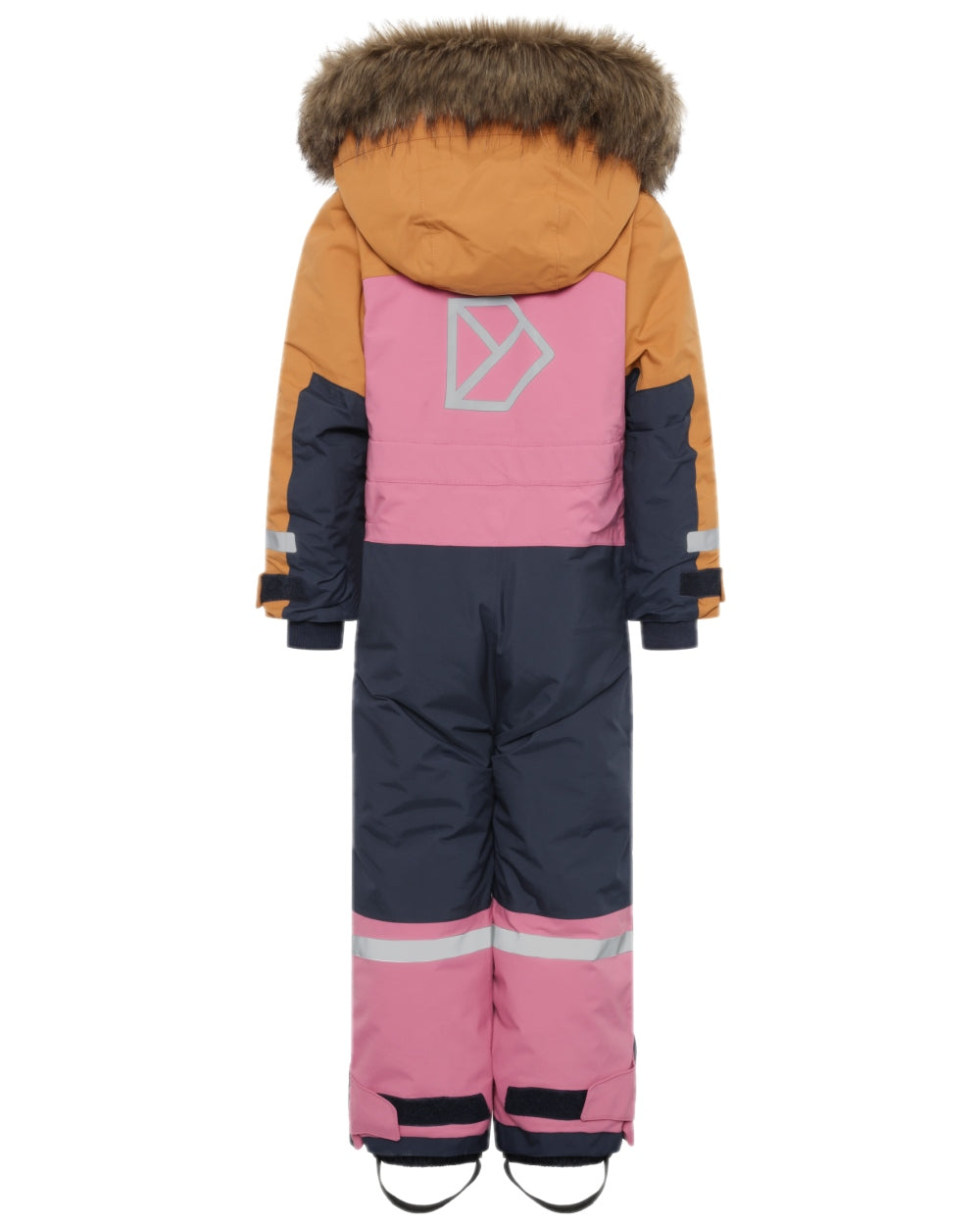 Heather Pink Coloured Didriksons Childrens Bjärven Coveralls on white background