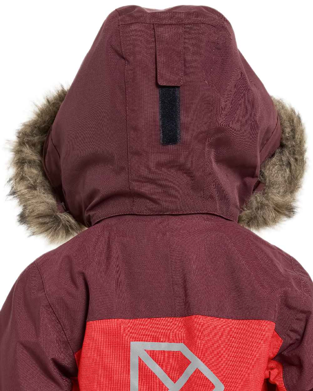 Pomme Red Coloured Didriksons Childrens Bjärven Coveralls on white background