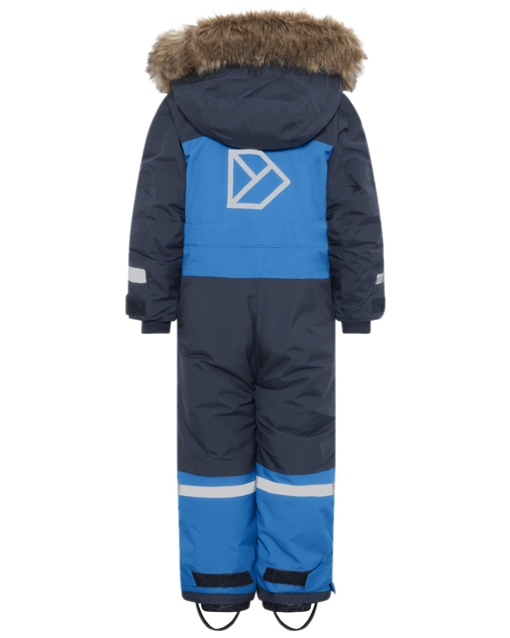 Sapphire Blue Coloured Didriksons Childrens Bjärven Coveralls on white background