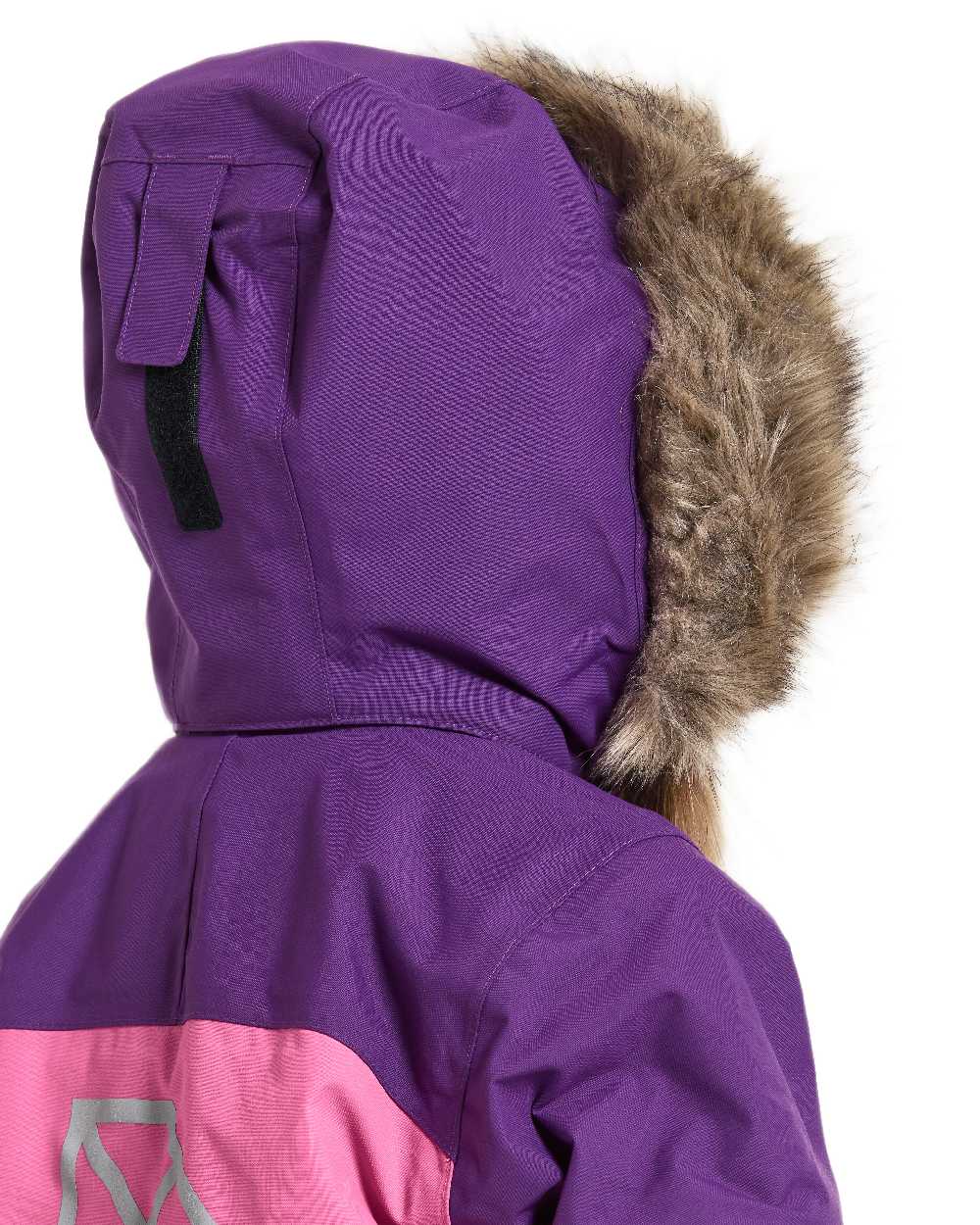 Sweet Pink Coloured Didriksons Childrens Bjärven Coveralls on white background