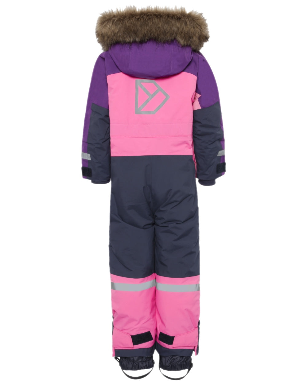 Sweet Pink Coloured Didriksons Childrens Bjärven Coveralls on white background