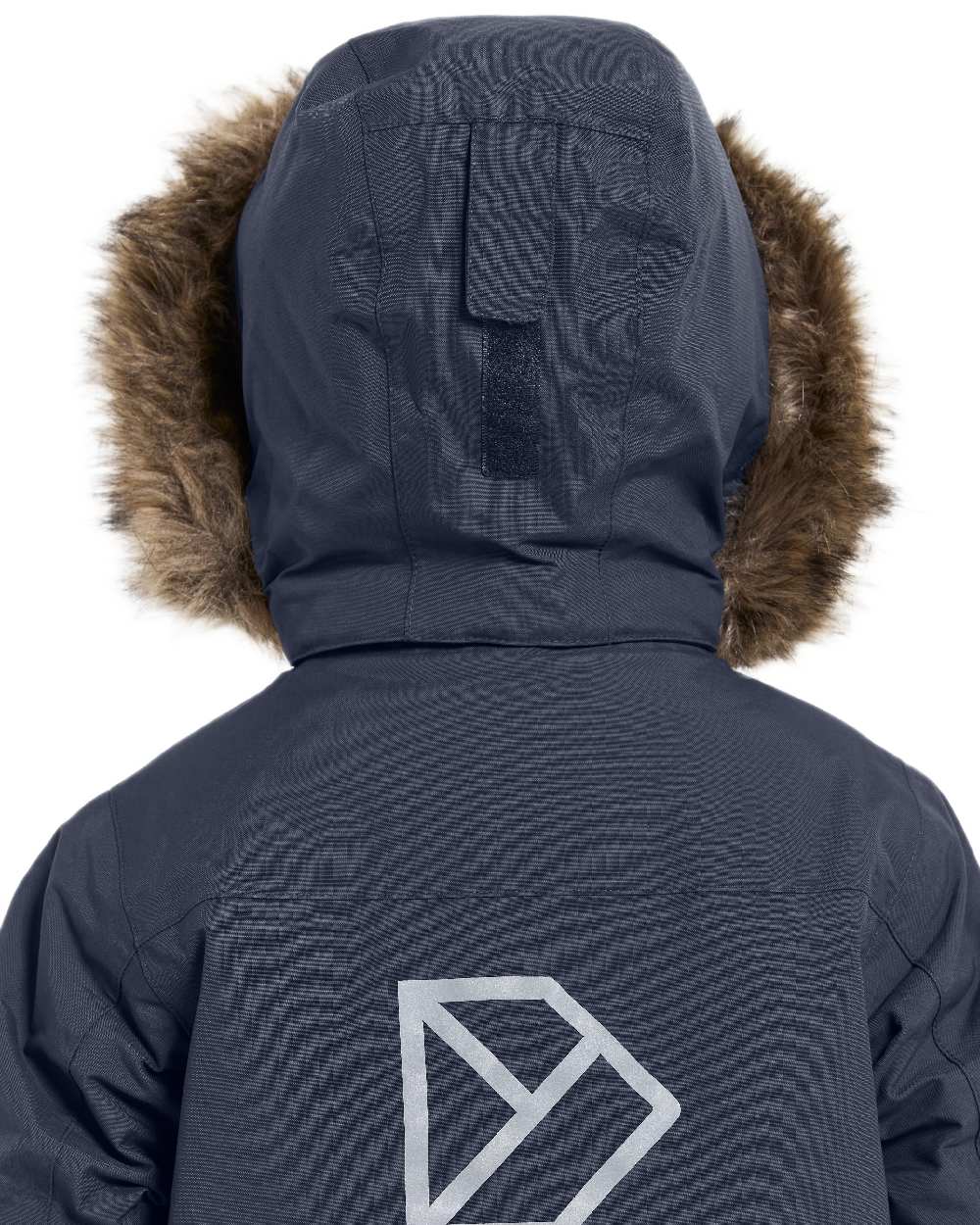 Navy Coloured Didriksons Childrens Bjärven Parka on white background