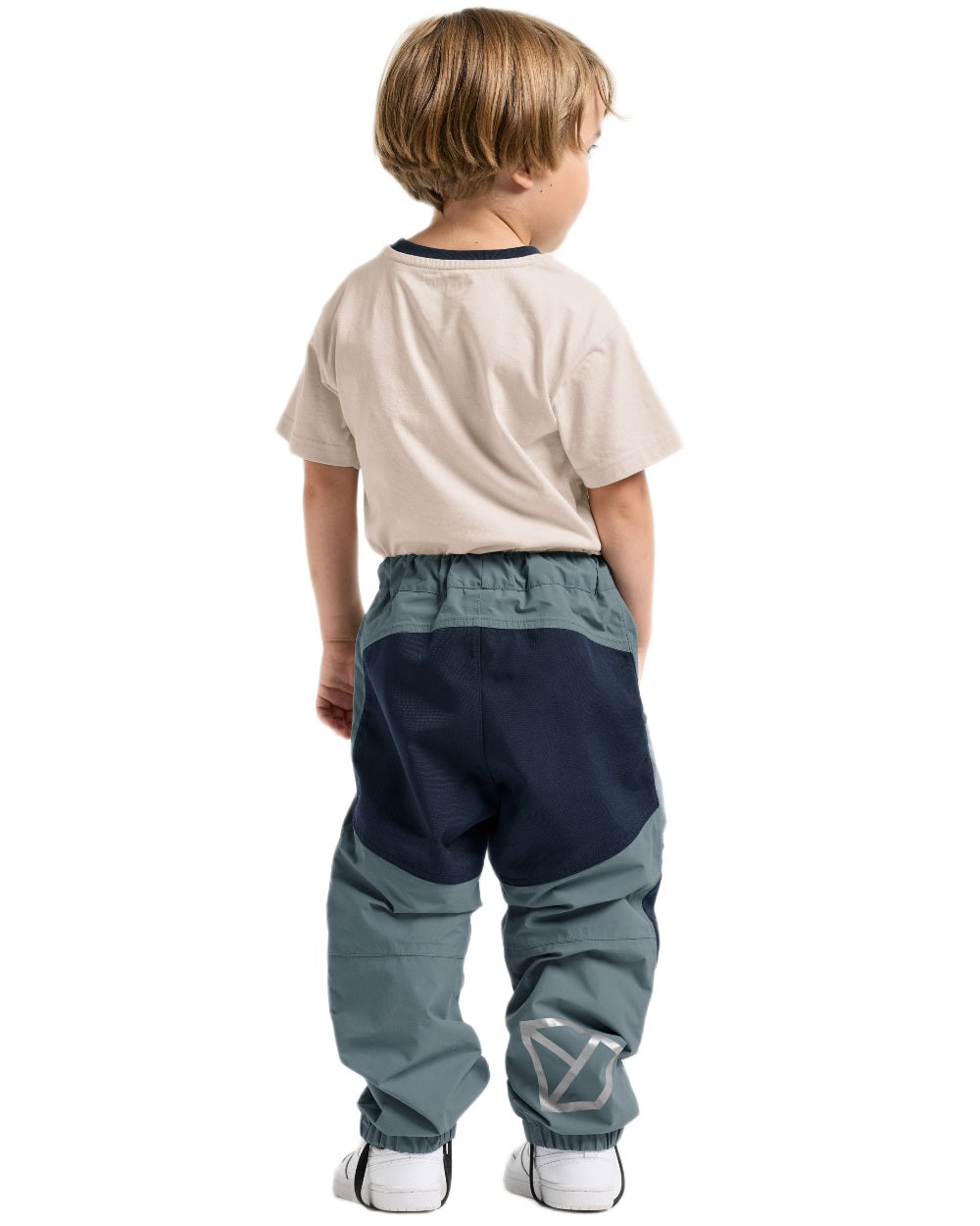 Factory Blue coloured Didriksons Childrens Dusk Pants on white background
