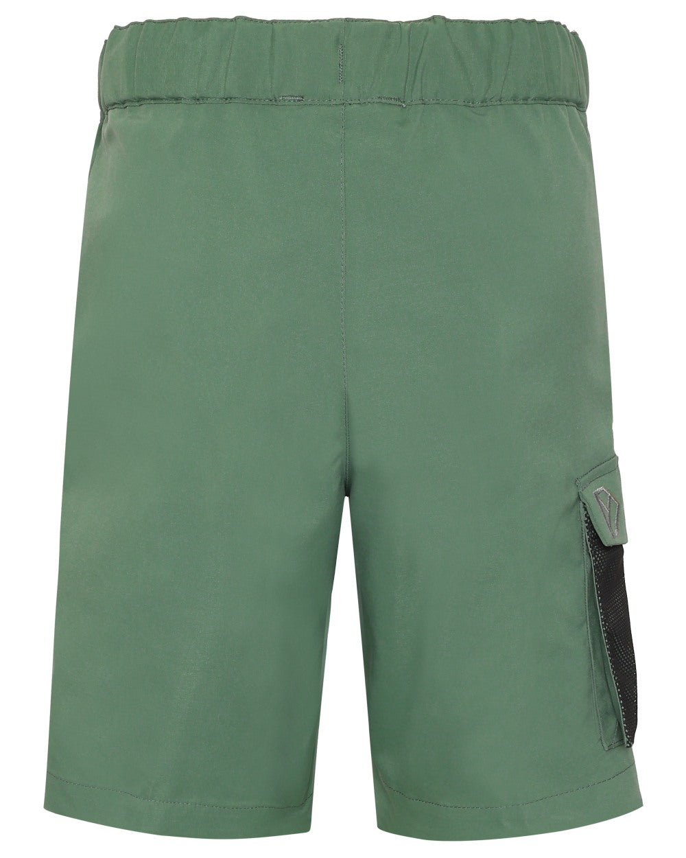 Dark Moss coloured Didriksons Childrens Eken Shorts on white background