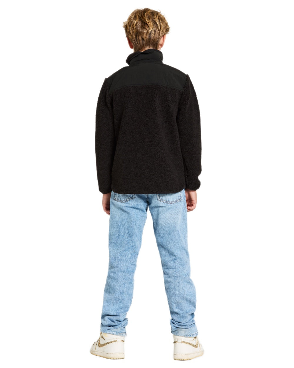 Black coloured Didriksons Childrens Exa Half Zip Sweater on white background