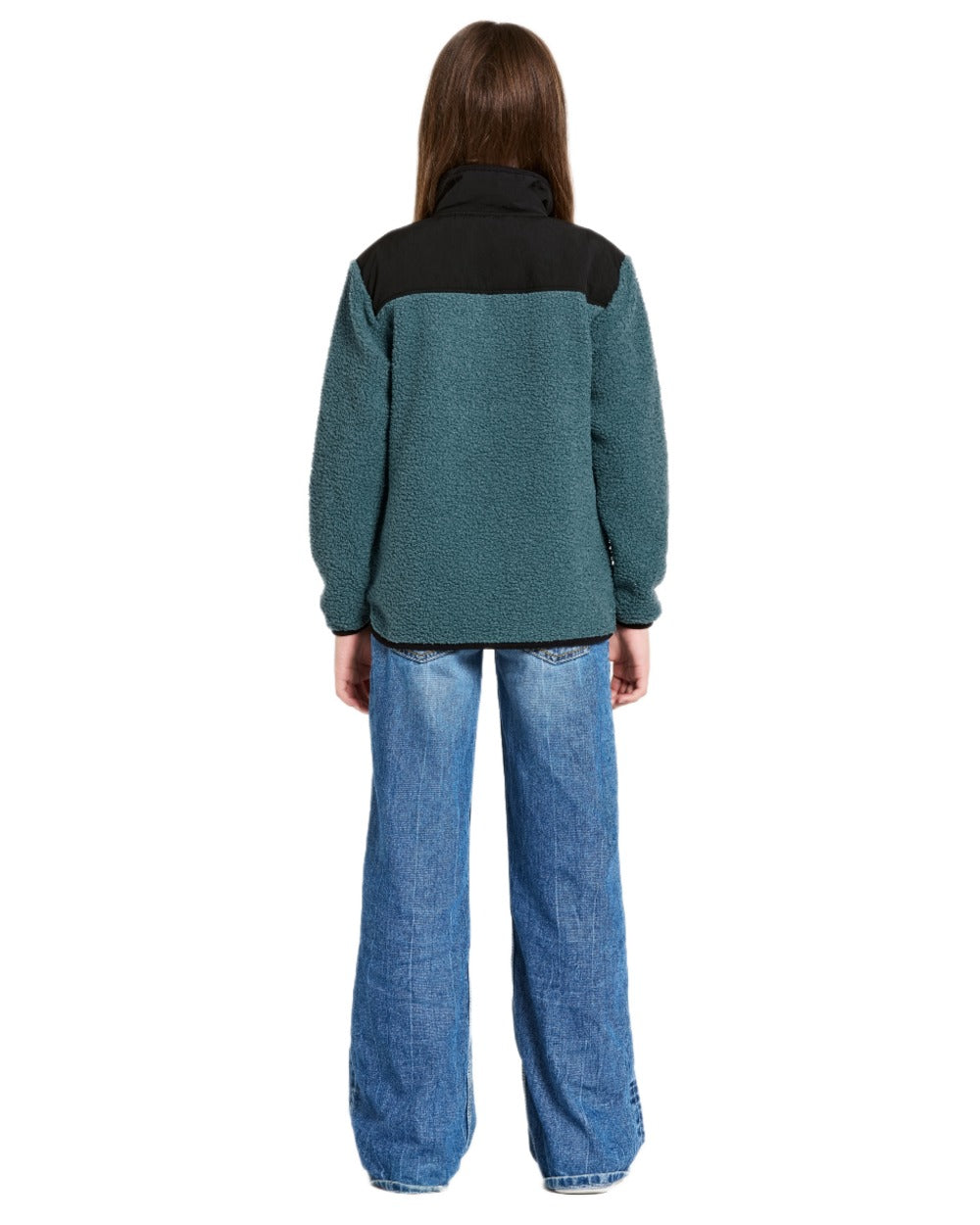 Star Blue coloured Didriksons Childrens Exa Half Zip Sweater on white background