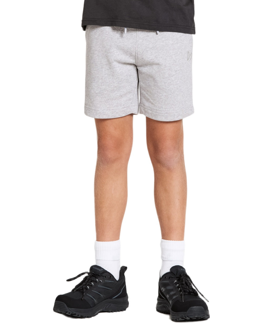 Aluminum Melange coloured Didriksons Childrens Fejan Shorts on white background