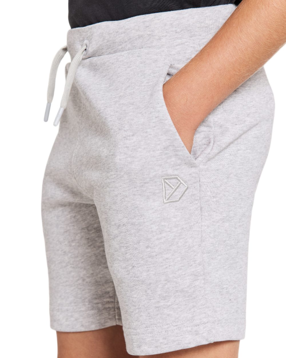Aluminum Melange coloured Didriksons Childrens Fejan Shorts on white background