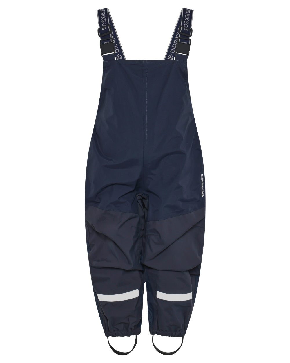 Navy coloured Didriksons Childrens Foxen Bib Pants on white background