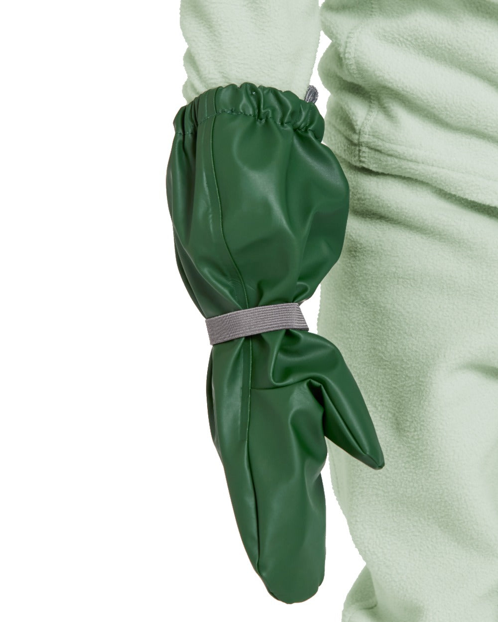 Pine Green coloured Didriksons Childrens Gloves on white background