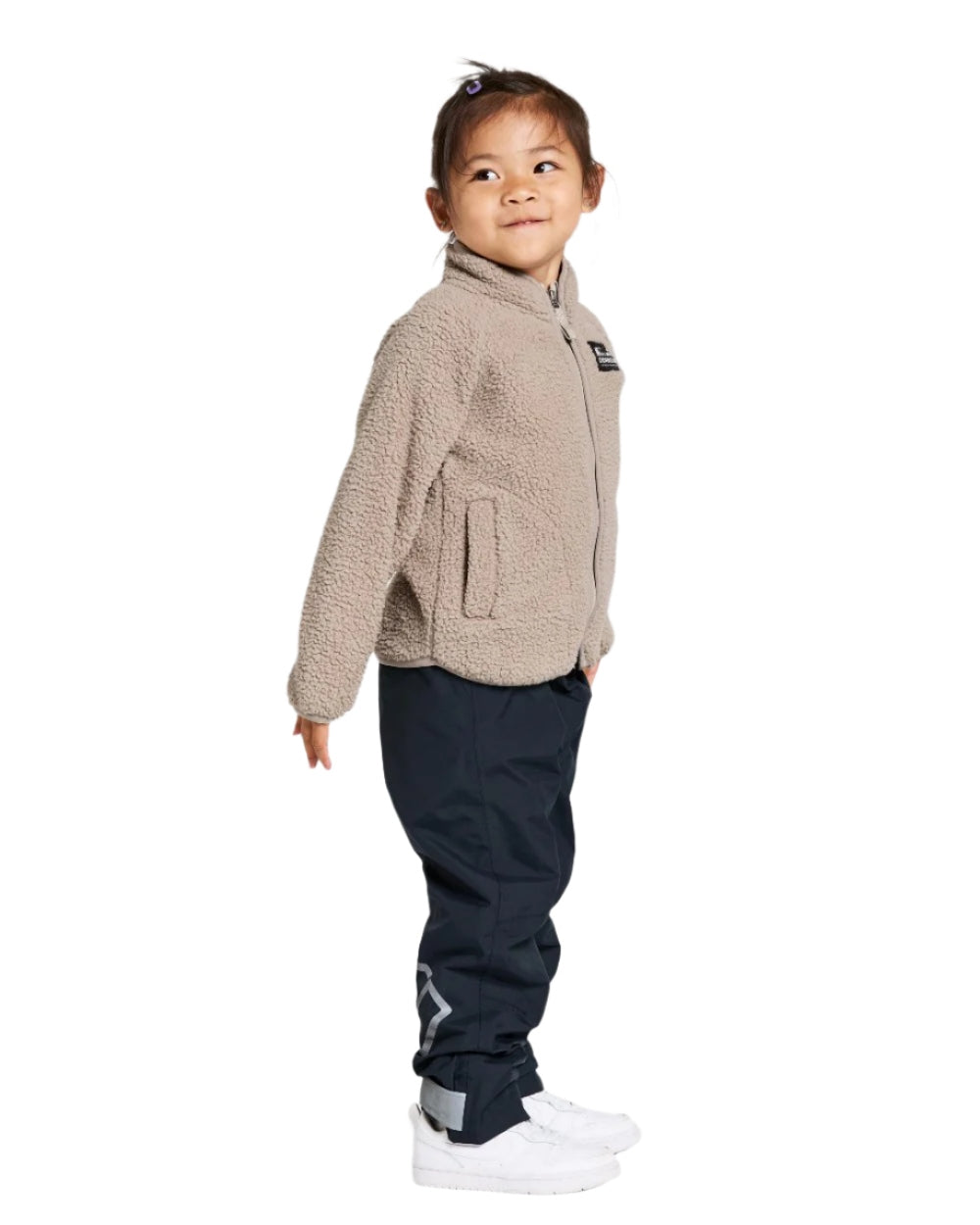 Beach Beige coloured Didriksons Childrens Gibbs Full Zip Jacket 2 on white background
