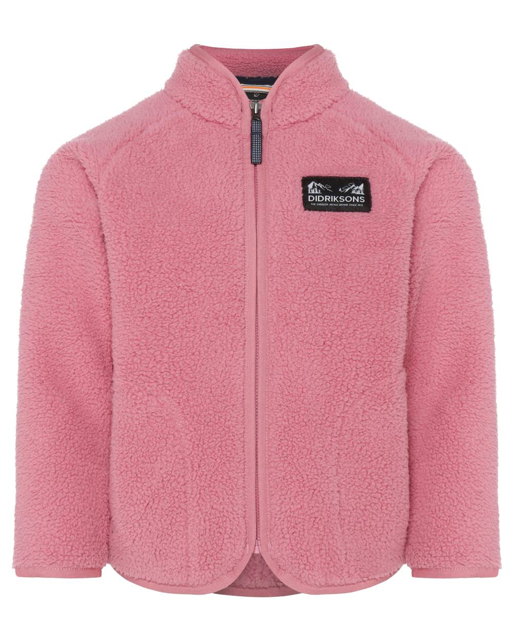 Heather Pink coloured Didriksons Childrens Gibbs Full Zip Jacket 2 on white background